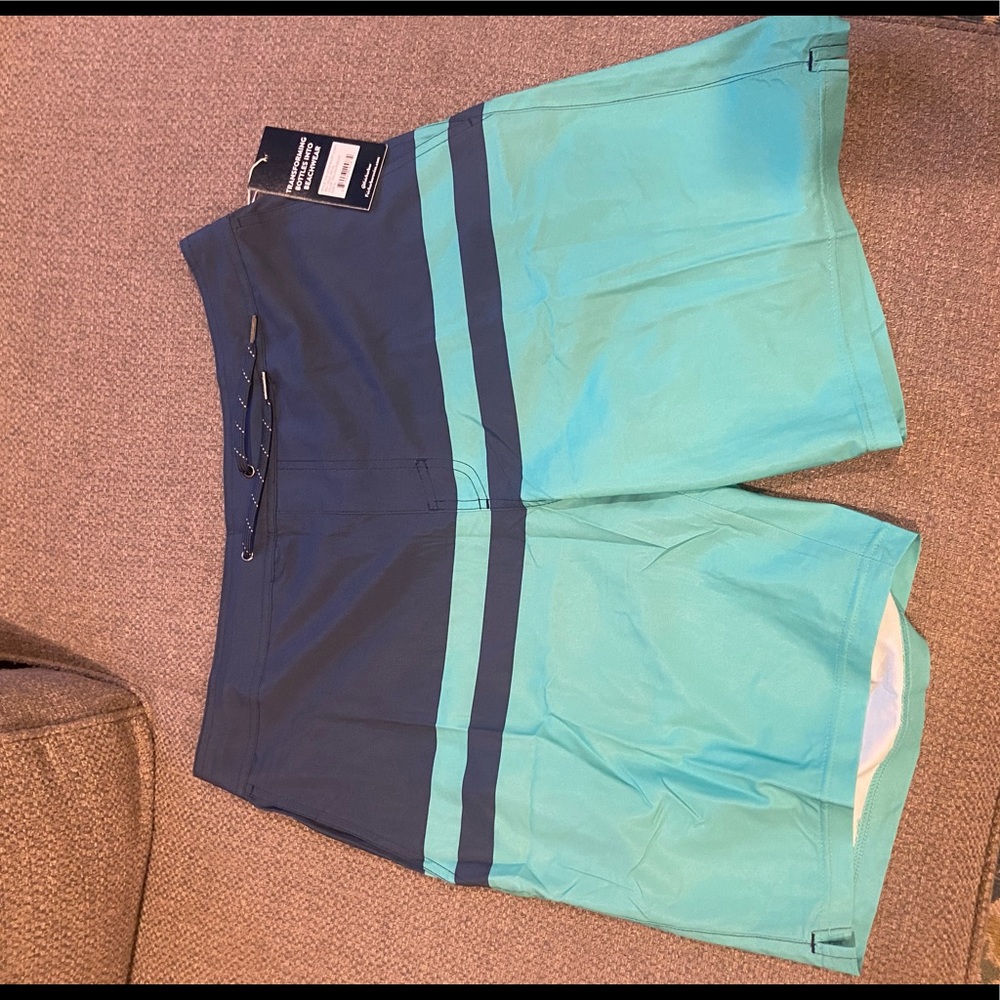 Fair Harbor Swim trunks- XL- Navy blue and teal